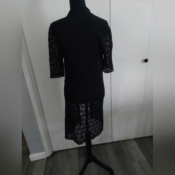 Eileen Fisher Wool lace Duster cardigan black size xsmall - Picture 4 of 10